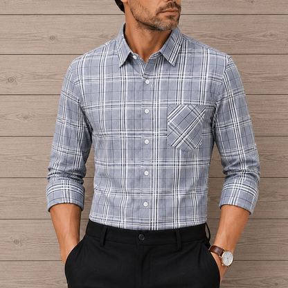 Plaid Long-Sleeved Shirt