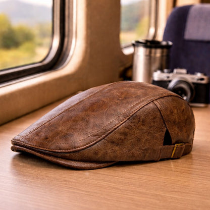 Classic Leather Flat Cap