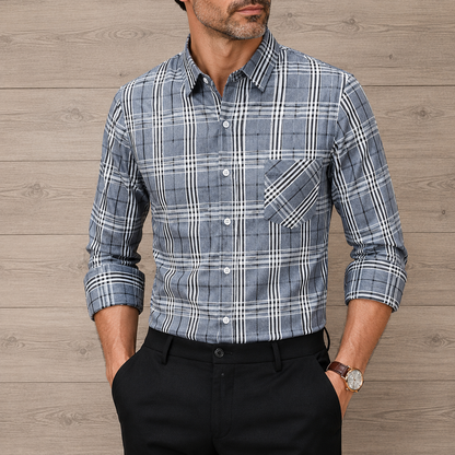 Plaid Long-Sleeved Shirt